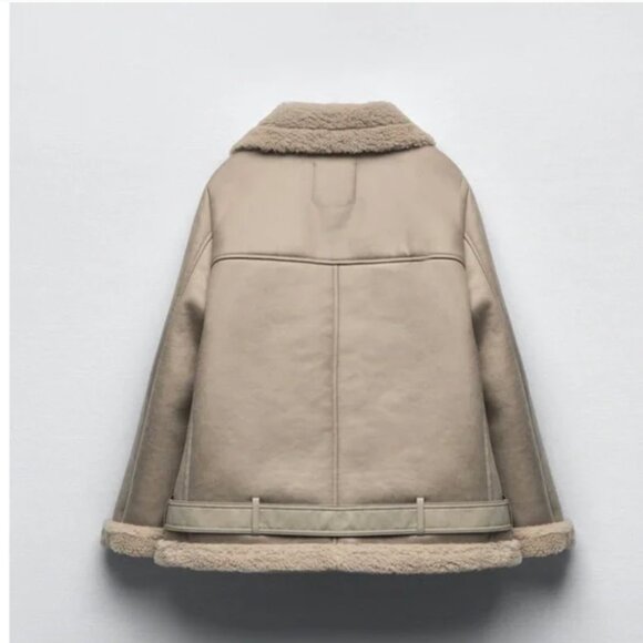 NWT Zara double faced jacket taupe - Picture 10 of 12